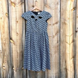 Magnolia Place Fit & Flare Black White Dress Sz Large